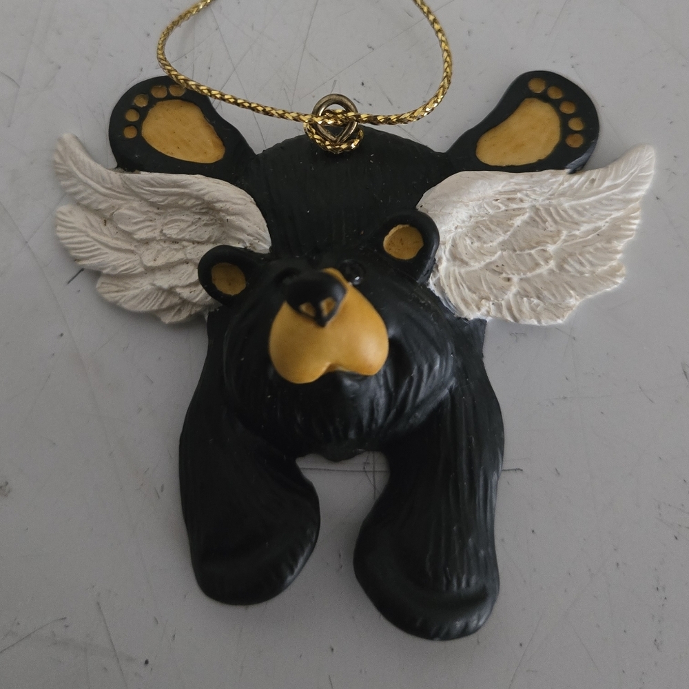Big Sky Carver Bwarfoots Black Bear Angel Ornament